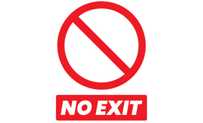 No exit sign on transparent background