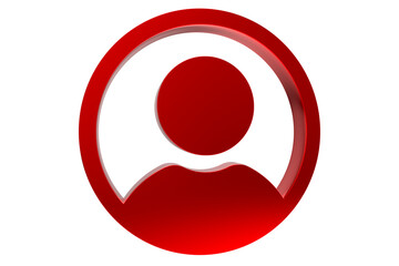 User icon on transparent background