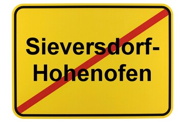 Illustration eines Ortsschildes der Gemeinde Sieversdorf-Hohenofen in Brandenburg