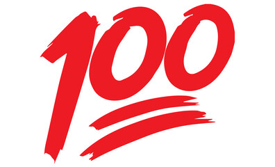 100 Icon logo on transparent background 