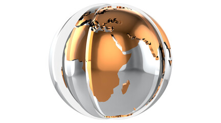 illustration of a globe on transparent background