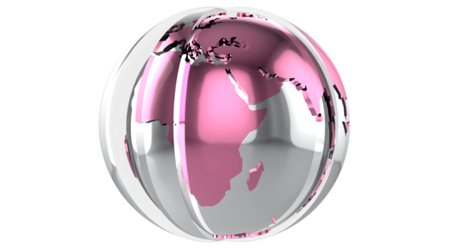 illustration of a globe on transparent background
