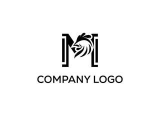 Fototapeta premium M letter Modern abstract Creative digital animal logo. vector illustration logo. modern style logo in shape a template Mode flat.