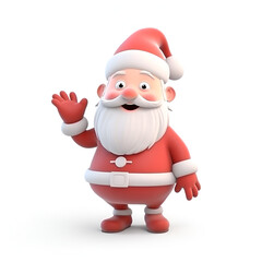 Santa Claus is a cute cartoon character on a white background.