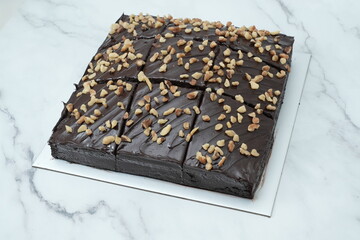 Obraz premium Walnut chocolate cake