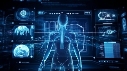 Futuristic health diagnosis online innovation. Generative AI