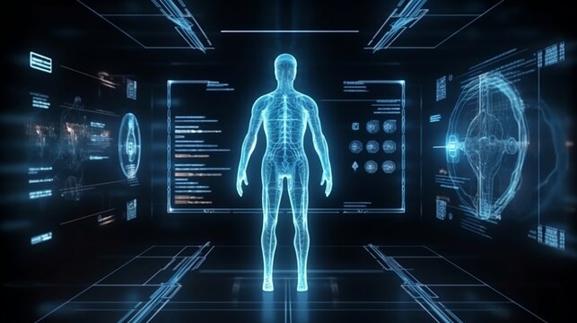 Futuristic health diagnosis online innovation. Generative AI
