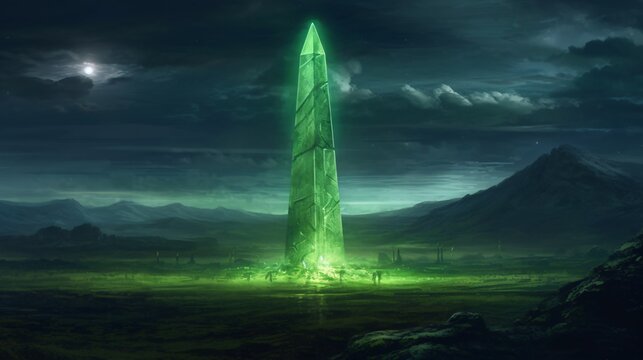 Generative AI. Magic Green Tower