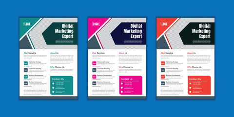 Business Flyer Layout with Colorful Accents