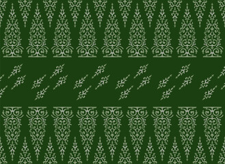 Batik Pattern Pucuk Rebung Kuntum Dewa Riau, Sumatera Indonesia. Batik Pattern Traditional Melayu Vector Illustration or songket tenun malay decoration
