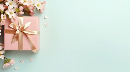 Fototapeta na wymiar gift box with flowers Generative AI