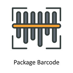 Package Barcode Vector   Fill outline Icon Design illustration. Shipping and delivery Symbol on White background EPS 10 File