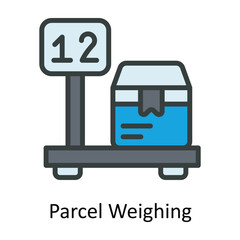 Parcel Weighing Vector   Fill outline Icon Design illustration. Shipping and delivery Symbol on White background EPS 10 File