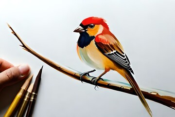 bird on a branch generated by AI