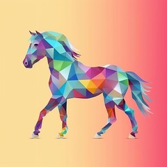 colorful horse silhouette Generative AI