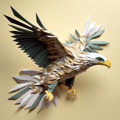 flying eagle paper style Generative AI