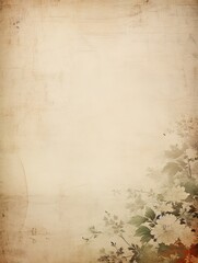 Japanese paper beige texture vintage background. Generative AI.