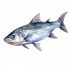 Saltwater Fish, Watercolor Fish, Shark, Marlin, Grouper, Snapper, Tuna, AI Generated