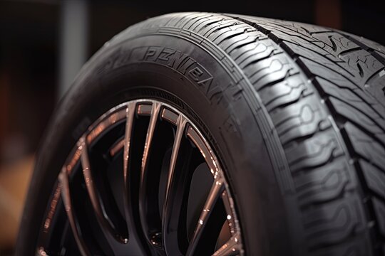 Car tire closeup. Generative Ai image