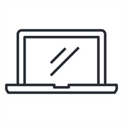 Laptop Icon in trendy flat style isolated on grey background. Computer symbol for your web site design, logo, app, UI. Vector illustration.