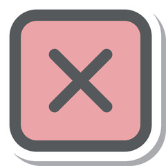 ステッカー風ミニミニアイコン　バツ