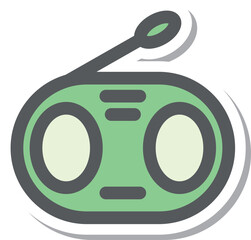 ステッカー風ミニミニアイコン　ラジオ