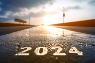 2024 written on the empty road - generative ai