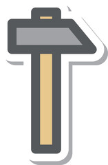 ステッカー風ミニミニアイコン　金槌