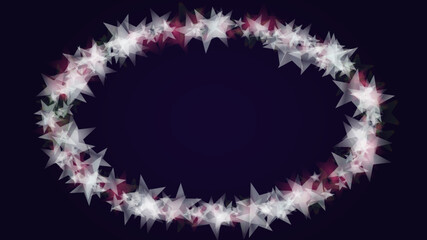 Vector Magical Glowing Background with Silver and Purple Falling Stars on Black. Christmass and New Year Poster. Glittery Confetti Frame. Sparkle Star Night Banner Design.