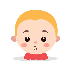 cute baby boy newborn innocent face with chubby cheeks isolated on white background using vector illustration art