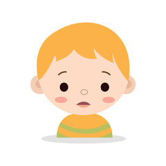 small baby with yellow hairs and yellow t-shirt chubby cheeks baby face logo on white background using vector illustration art