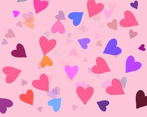 Heart brokeh, pink background,Valentine day,