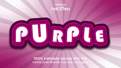 purple editable text effect