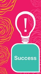 Success Bulb Pink Teal Turquoise Floral Elements Text