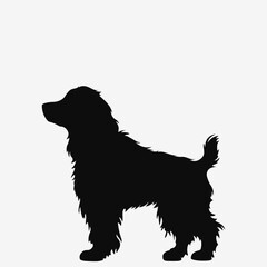Dog silhouette. Black silhouette on white background. Vector illustration