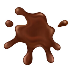 Delicious melted chocolate stain or drop illustration isolated on transparent background