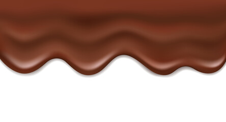 Delicious flowing melted chocolate border illustration with transparent background