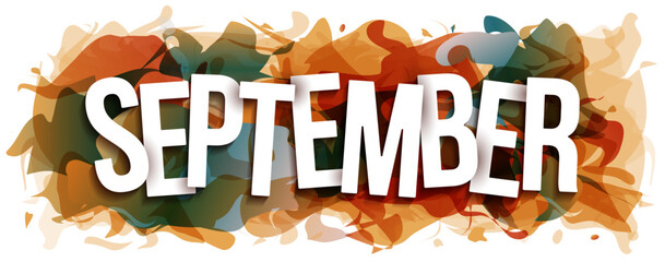 The word ''September'' on brown abstract background