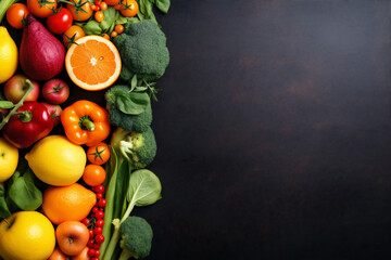 Fototapeta na wymiar table background vegetarian fresh dark vegetable cooking healthy ingredient pepper food. Generative AI.