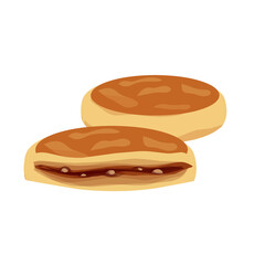 Hotteok Korean sweet pancakes, Korean food Illustration 