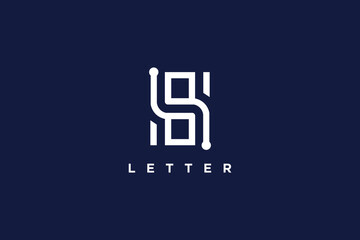 S letter logo vector with modern concept white design