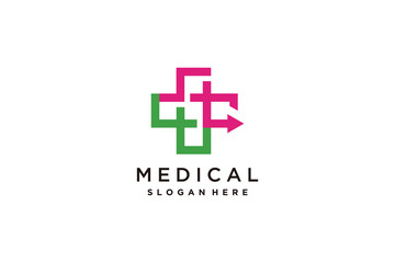 Fototapeta na wymiar Medical logo vector with modern color design concept