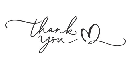 Thank you cursive, handwritten, calligraphy 
with heart, vector, note, text, icon, letter 
for business, thank you cards, wedding, birthday 
& thank you tags, printable