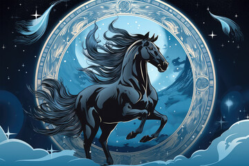 Obraz na płótnie Canvas magic banner for astrology animal background