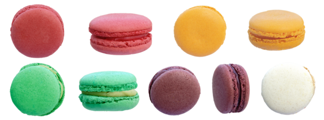 Cake macaron or macaroon on transparency background.