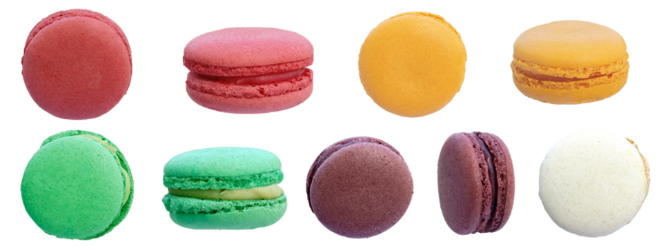 Cake macaron or macaroon on transparency background.