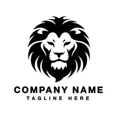 lion head template, strong, black and white royal premium elegant design