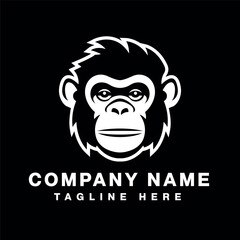 monkey head template, gaming design, black and white 