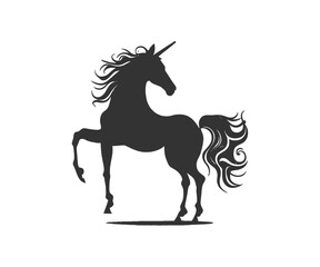 Magic unicorn silhouette Stylish icons vintage background. Vector illustration design.