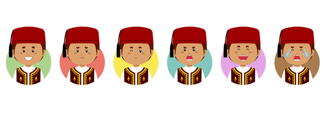 Algerian Avatar with Various Expression